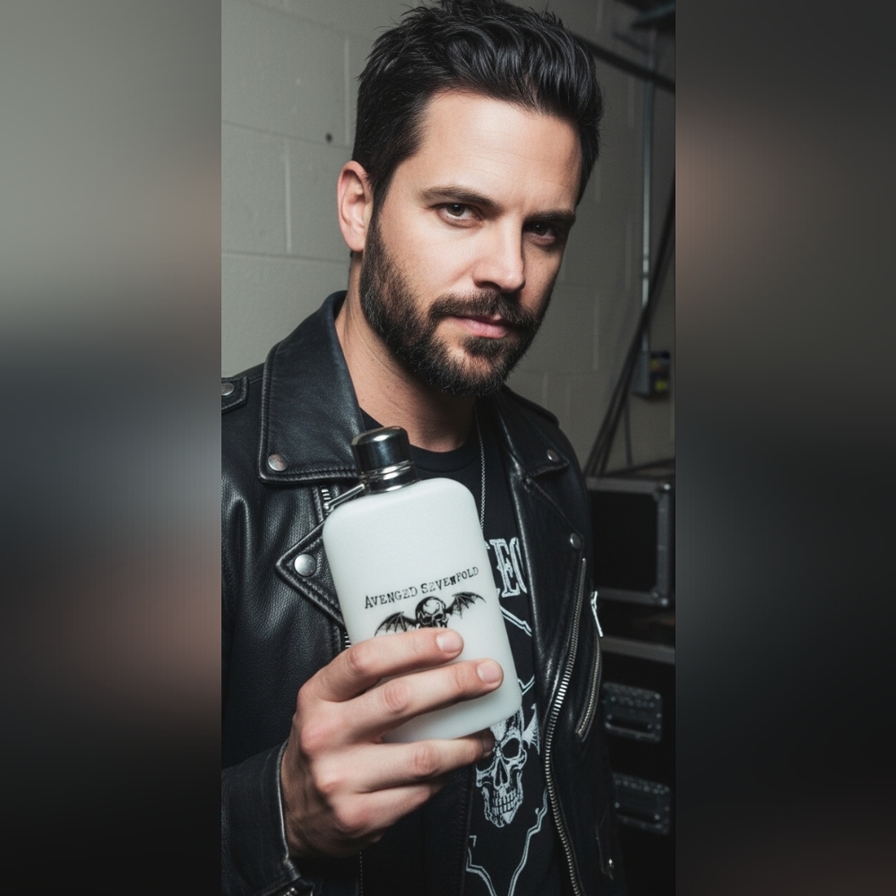 Avenged Sevenfold Plastic Flask Bottle Band Merch Logo Silver Top Seals Liquids